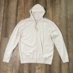 Eleventy Platinum Cashmere Full Zip Hooded Sweater Men's XXL Beige Pink Hue READ